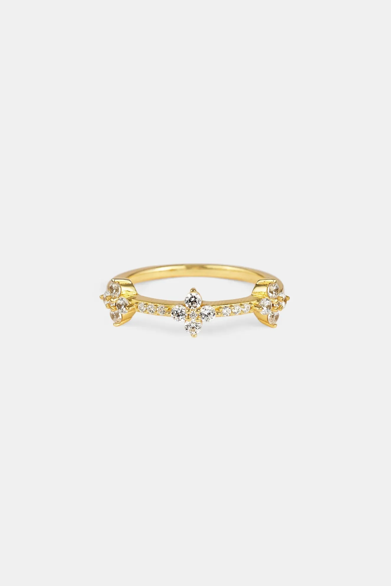 Iced Band Flower Ring - 6mm