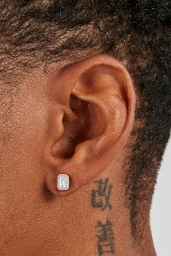 Iced Bezel Cluster Stud Earrings - 6mm