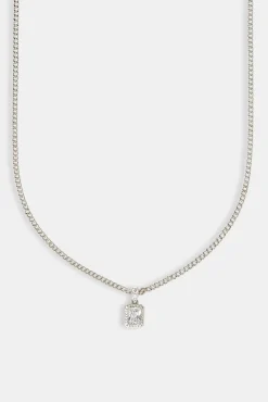 Iced Bezel Pendant Necklace - 10mm