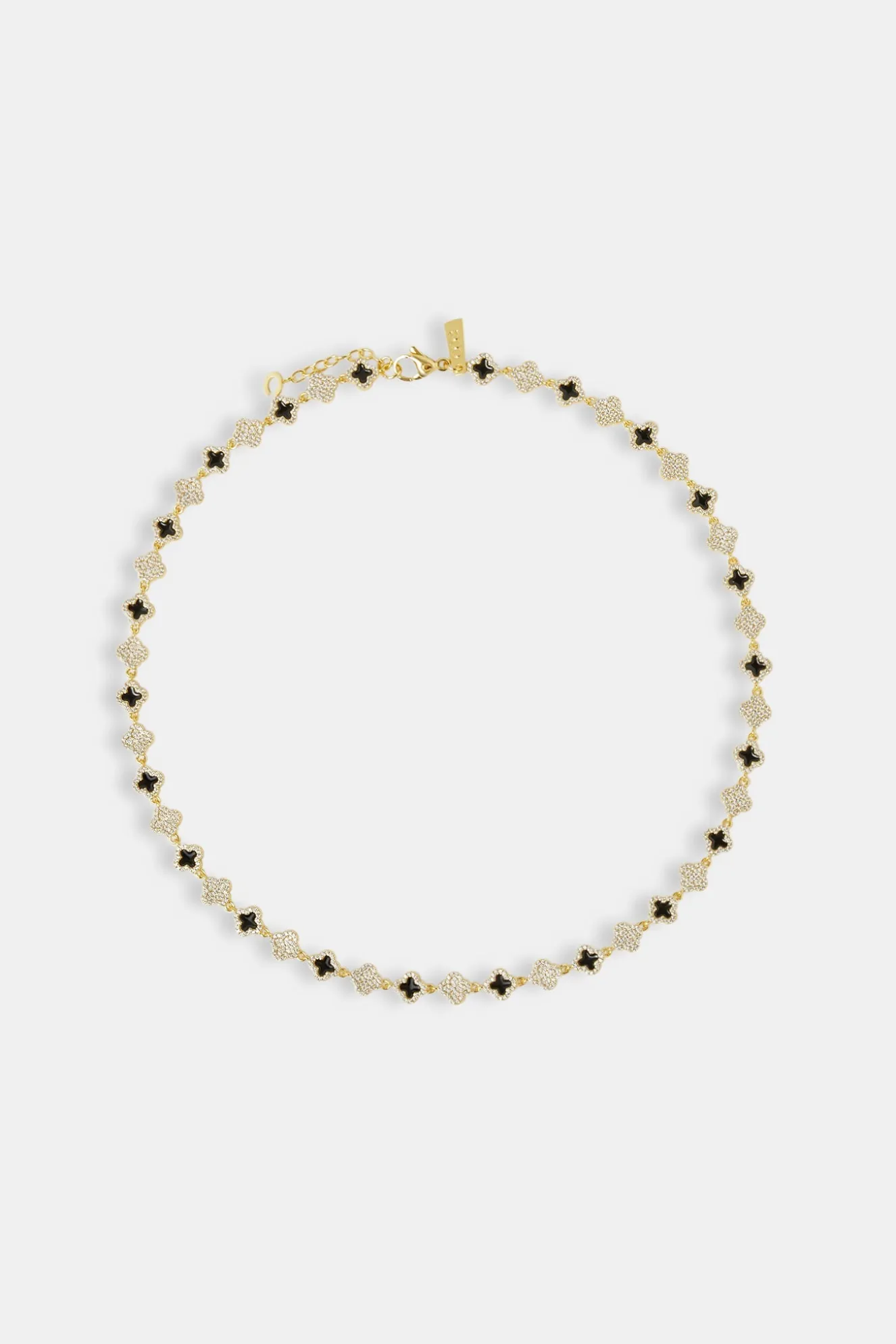 Iced & Black Enamel Motif Chain - 8mm