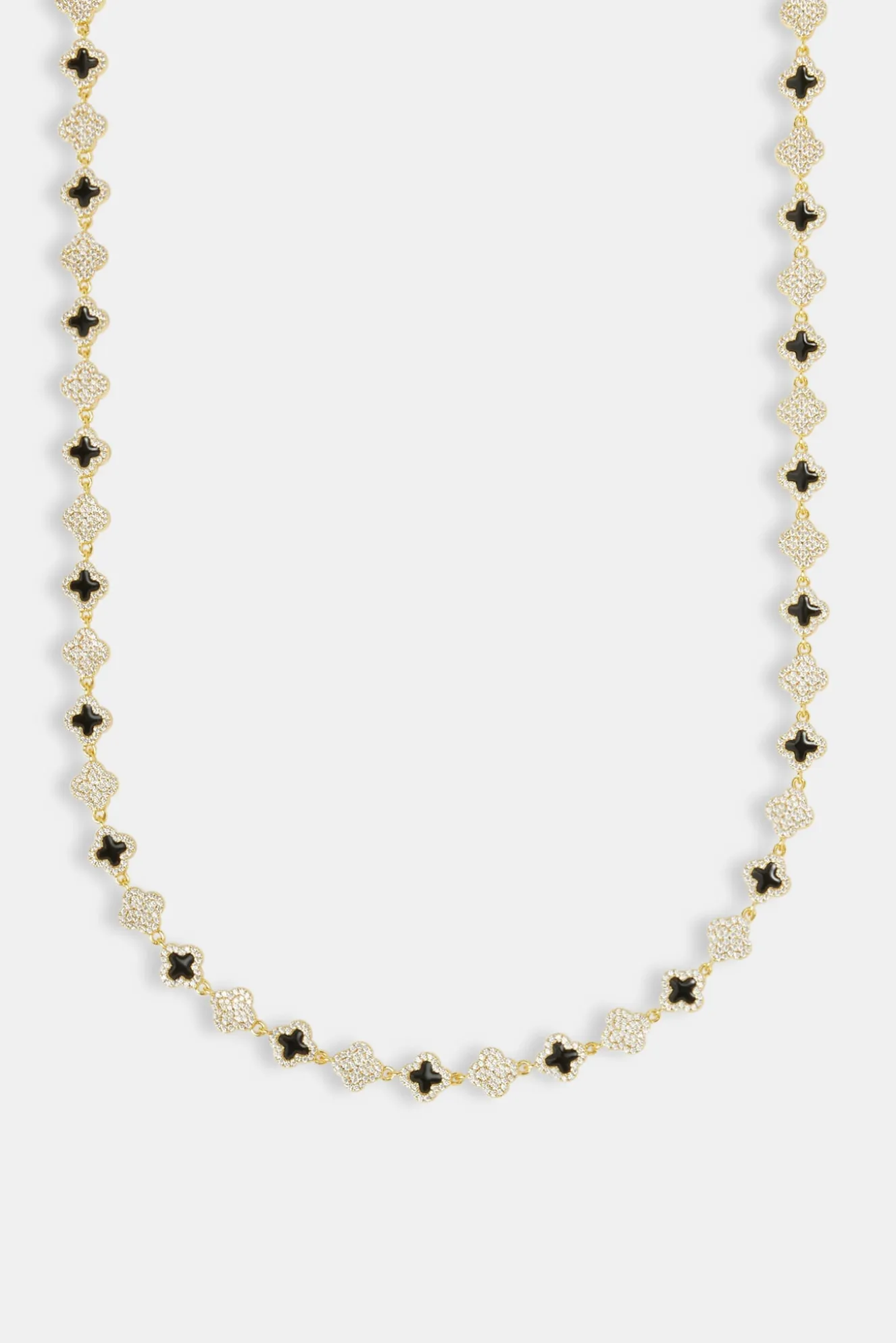 Iced & Black Enamel Motif Chain - 8mm