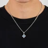 Iced Blue Baguette Motif Infinity Pendant - 15mm