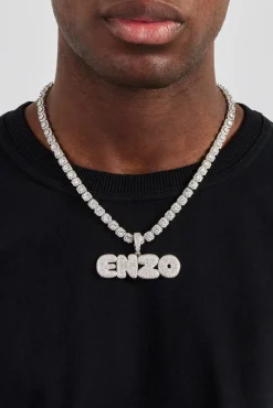 Iced Bubble Font Letter Pendant - 20mm