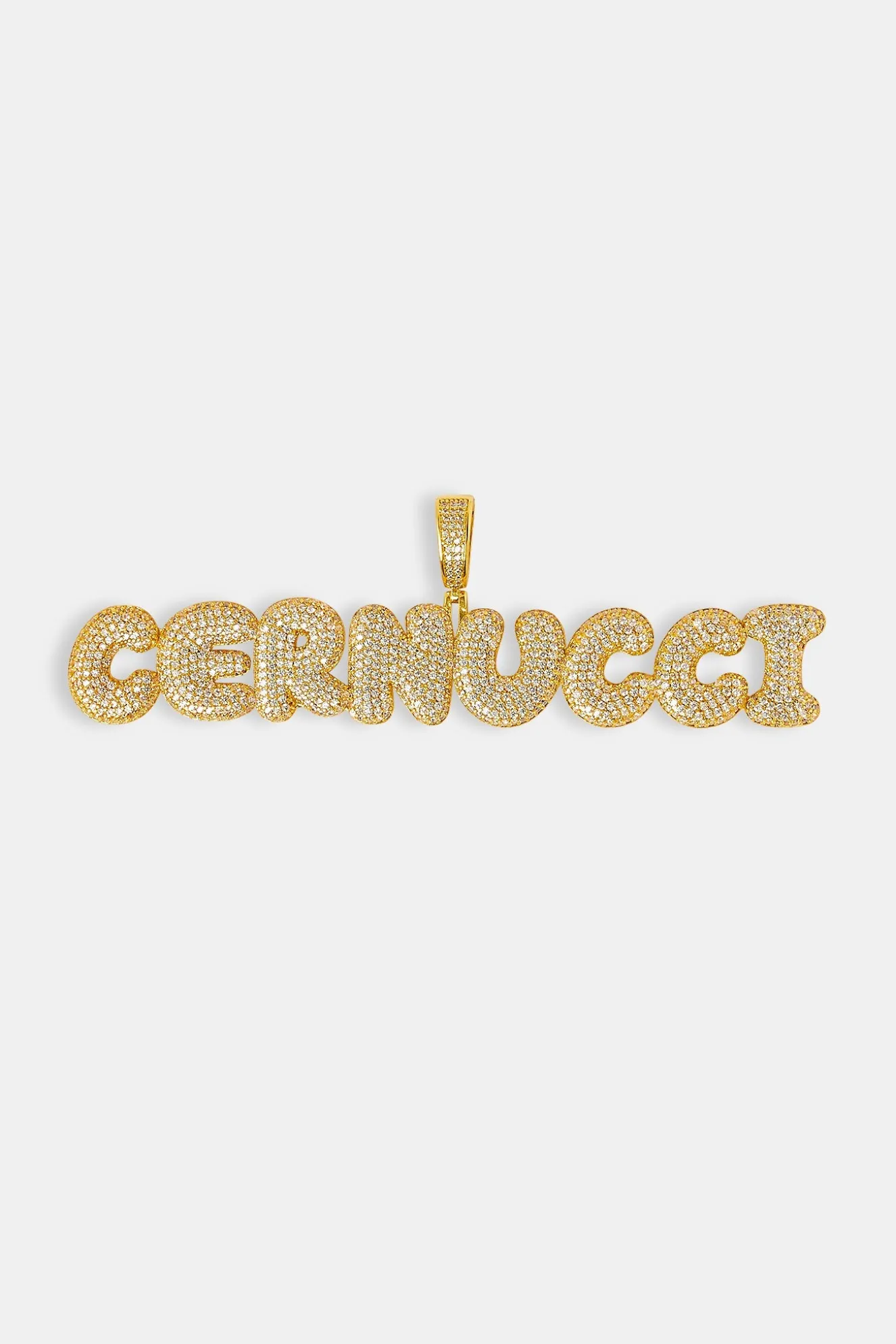 Iced Bubble Font Letter Pendant - 20mm - Gold