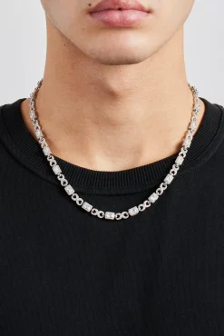 Iced Clear Baguette Stone Infinity Link Chain - 6mm