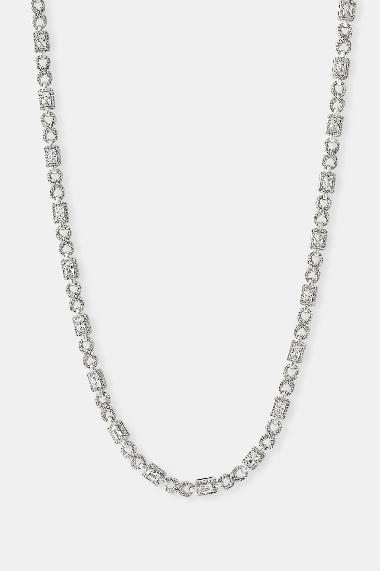 Iced Clear Baguette Stone Infinity Link Chain - 6mm