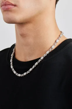 Iced Clear Baguette Stone Infinity Link Chain - 6mm