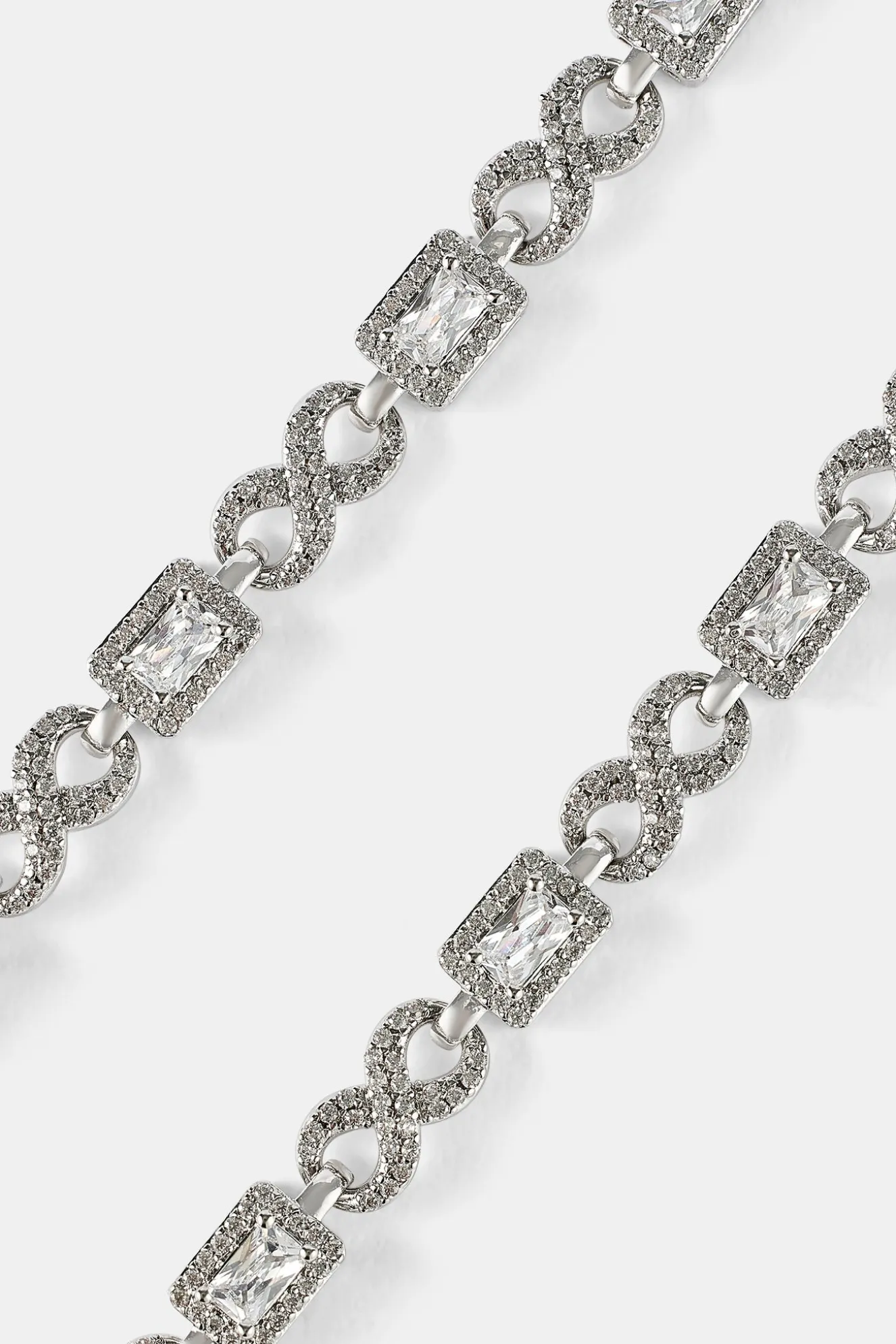 Iced Clear Baguette Stone Infinity Link Chain - 6mm