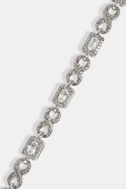 Iced Clear Baguette Stone Infinity Link Bracelet - 6mm