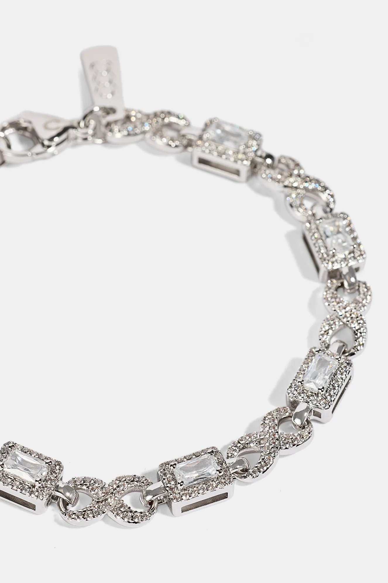 Iced Clear Baguette Stone Infinity Link Bracelet - 6mm
