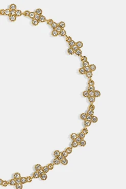 Iced Connecting Motif Bracelet - 5mm - Gold