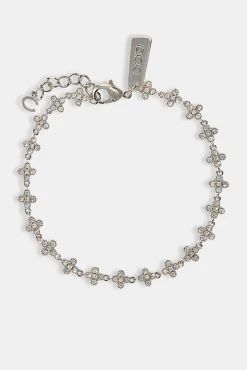 Iced Connecting Motif Bracelet - 5mm - White
