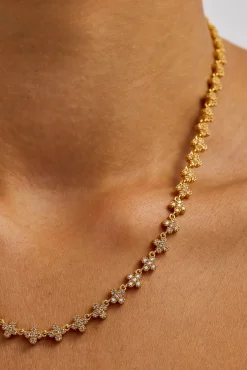 Iced Connecting Motif Chain - 5mm - Gold