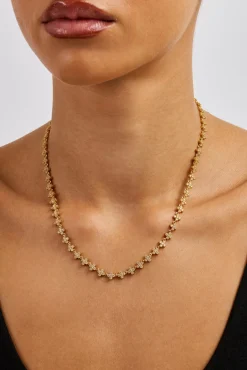 Iced Connecting Motif Chain - 5mm - Gold