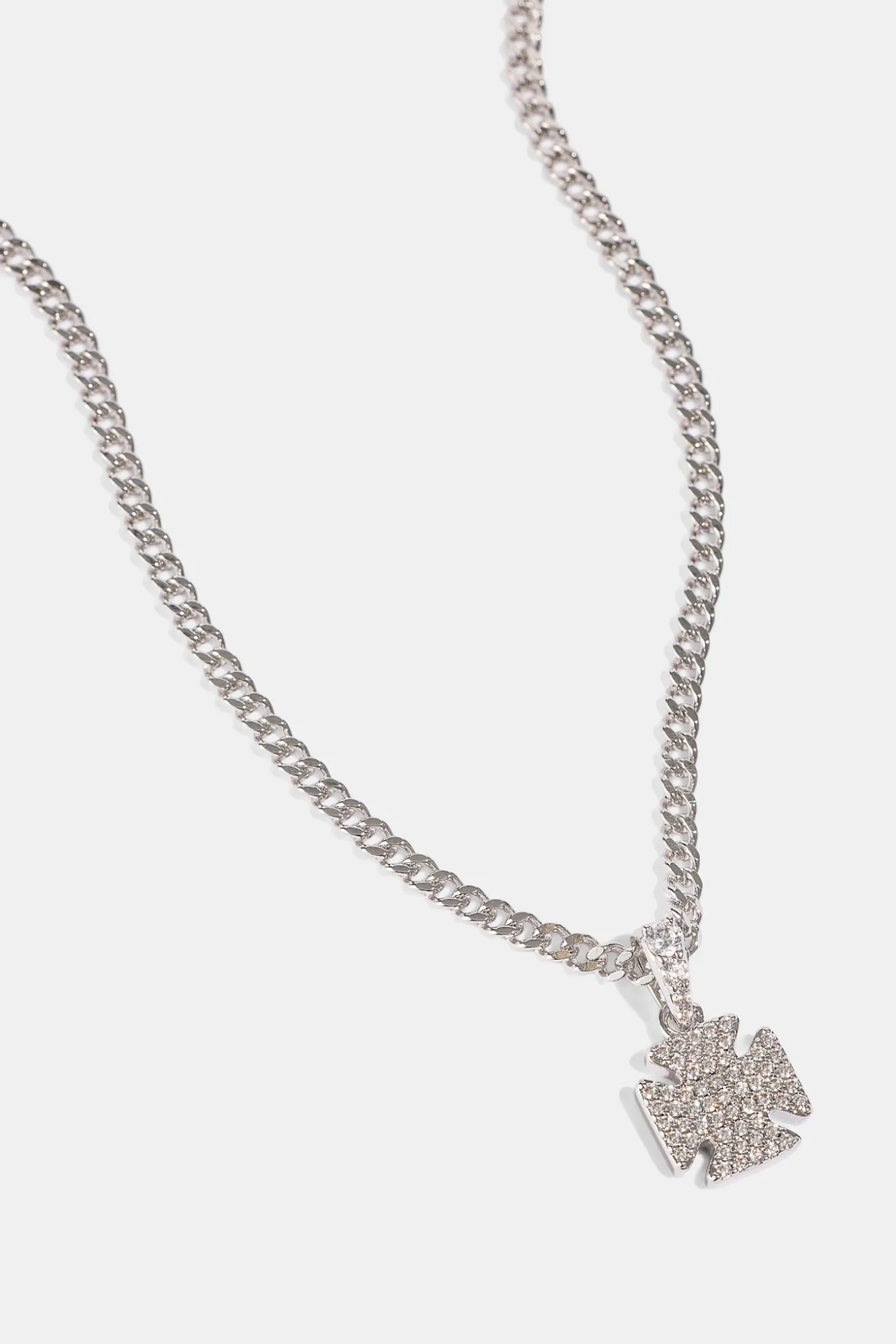 Iced Cross Motif Cuban Necklace - 10mm