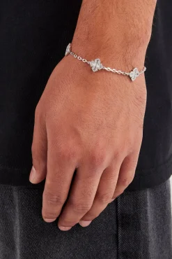 Iced Cross Motif Rolo Bracelet - 8mm