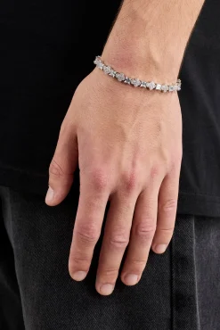 Iced Cross & Stone Bracelet - 6mm