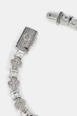 Iced Cross & Stone Bracelet - 6mm