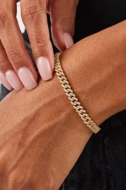 Iced Cuban Link Bracelet - 5mm - Gold