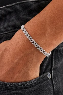 Iced Cuban Link Bracelet - 5mm - White