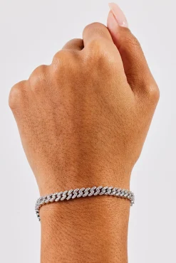 Iced Cuban Link Bracelet - 5mm - White