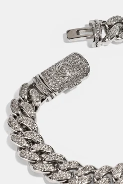 Iced Cuban Link Bracelet - 12mm - White