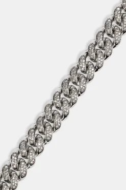 Iced Cuban Link Bracelet - 12mm - White