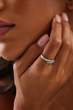 Iced CZ Wrap Ring - 7mm