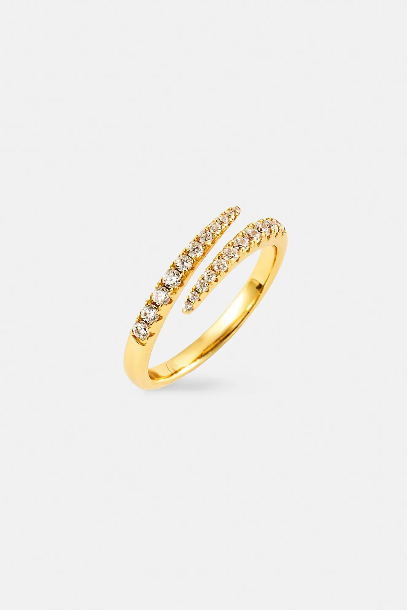 Iced CZ Wrap Ring - 7mm - Gold