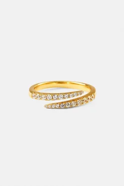 Iced CZ Wrap Ring - 7mm - Gold