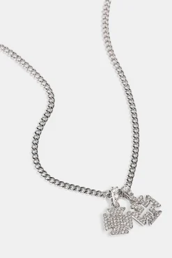 Iced Double Cross Motif Cuban Necklace - 10mm