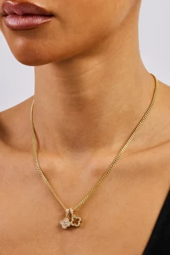 Iced Double Enamel & Iced Motif Necklace - 10mm