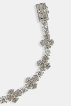 Iced Drop Cross Bracelet - 10mm