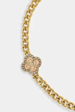 Iced Enamel Motif Cuban Bracelet - 10mm