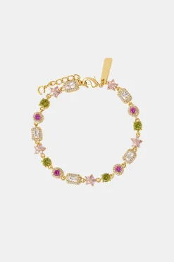 Iced Floral Multi Gemstone Bracelet - 6mm