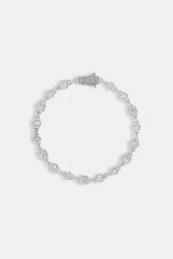 Iced Gemstone Infinity Link Bracelet - 6mm