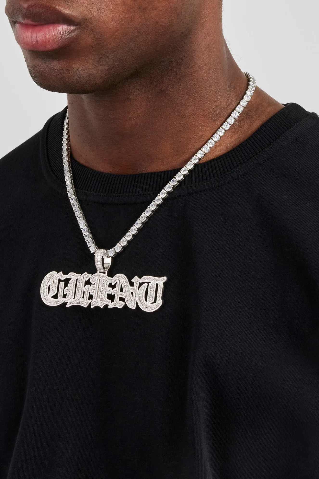 Iced Gothic Font Letter Pendant - 25mm