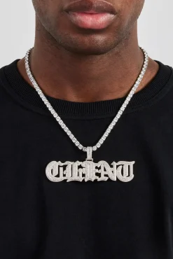 Iced Gothic Font Letter Pendant - 25mm