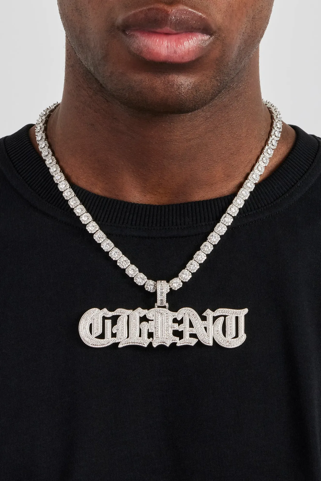 Iced Gothic Font Letter Pendant - 25mm