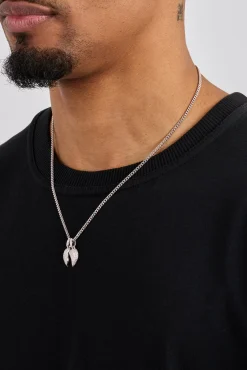 Iced Heartbreak Pendant Necklace - 15mm - White