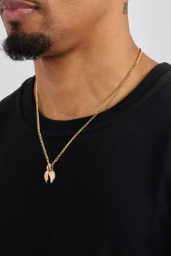 Iced Heartbreak Pendant Necklace - 15mm - Gold