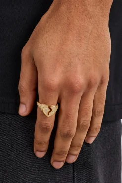 Iced Heartbreak Ring - 15mm - Gold