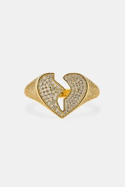 Iced Heartbreak Ring - 15mm - Gold