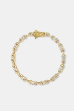 Iced Infinity Link Bracelet - Gold - 6mm
