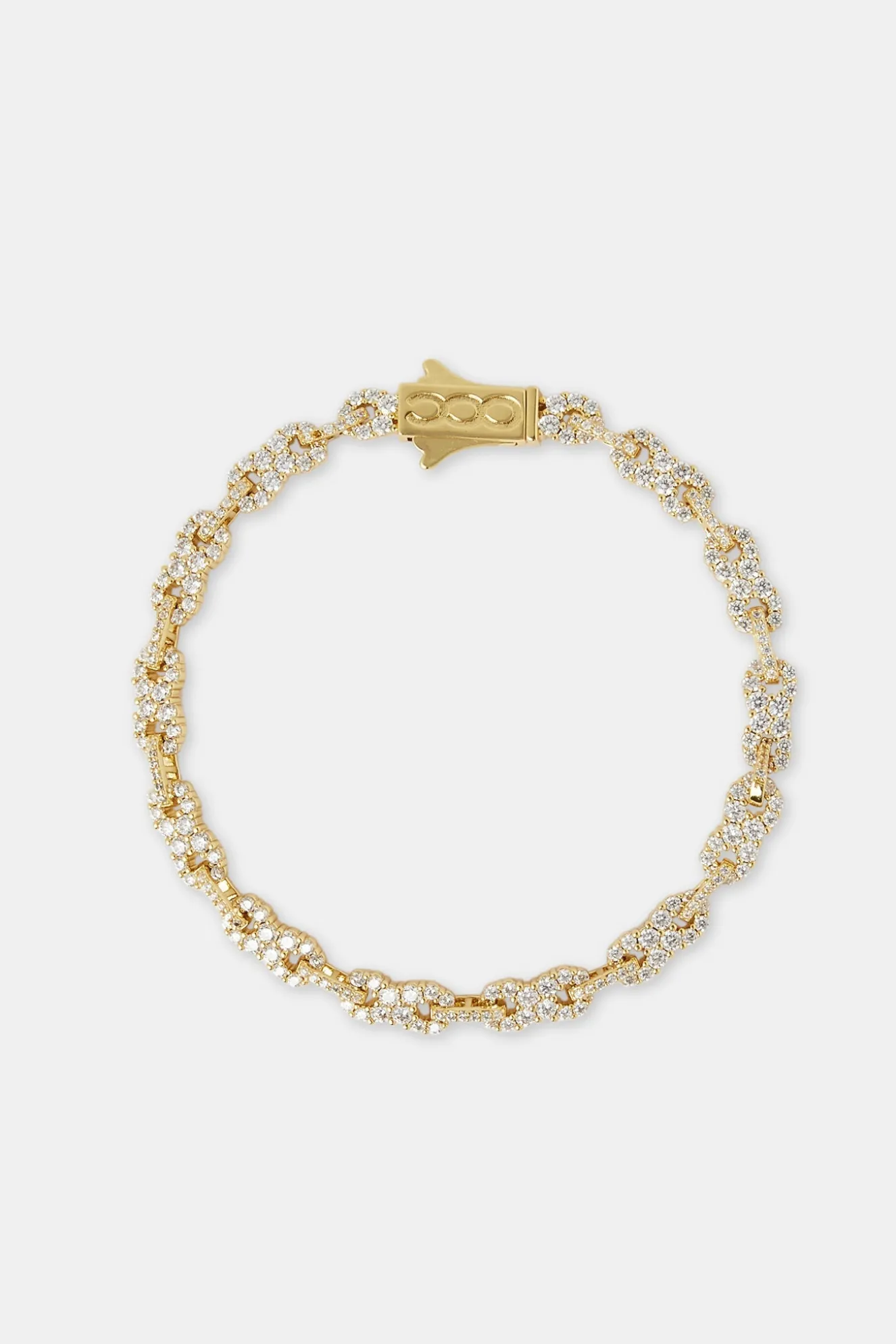 Iced Infinity Link Bracelet - Gold - 6mm