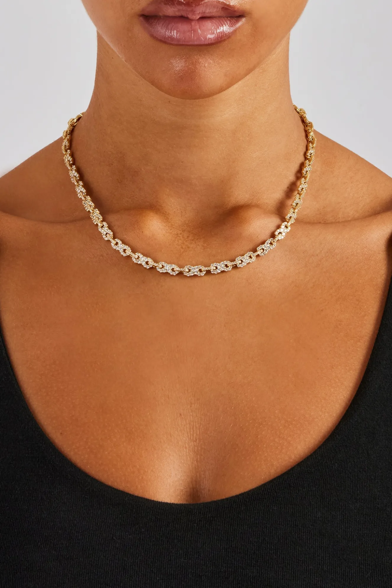 Iced Infinity Link Chain - Gold - 6mm
