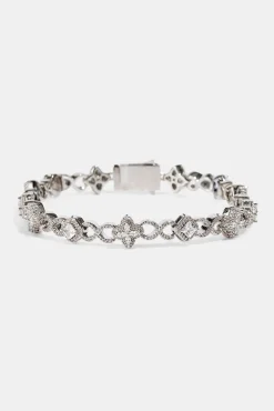 Iced Infinity & Motif Bracelet - 6mm - White