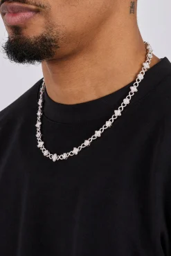 Iced Infinity & Motif Chain - 6mm - White