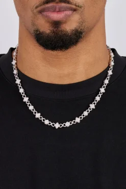 Iced Infinity & Motif Chain - 6mm - White