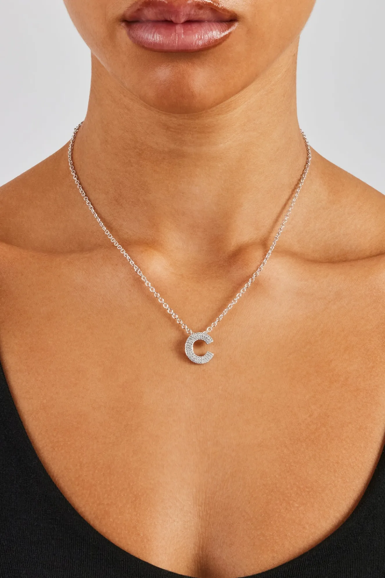 Iced Initial Necklace - 20mm